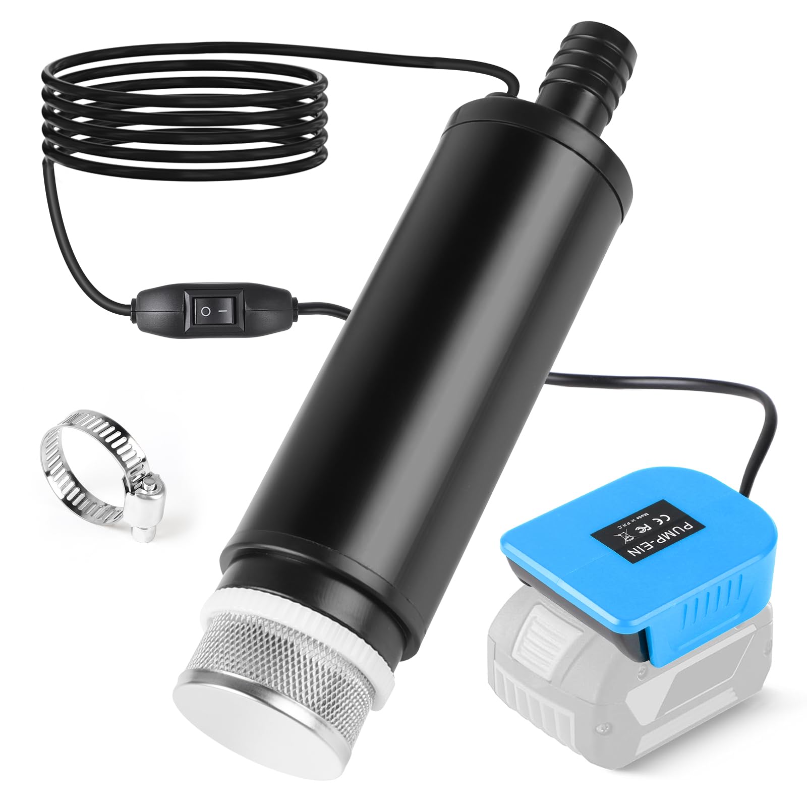 CPROSP Pompa Sommergibile Portatile, Compatibile con Batteria Bosch GBA da 18 V (Senza Batteria), 30L/min Pompa di Trasferimento, per Piscina, Giardino, Acquario, Stagni, Campeggio