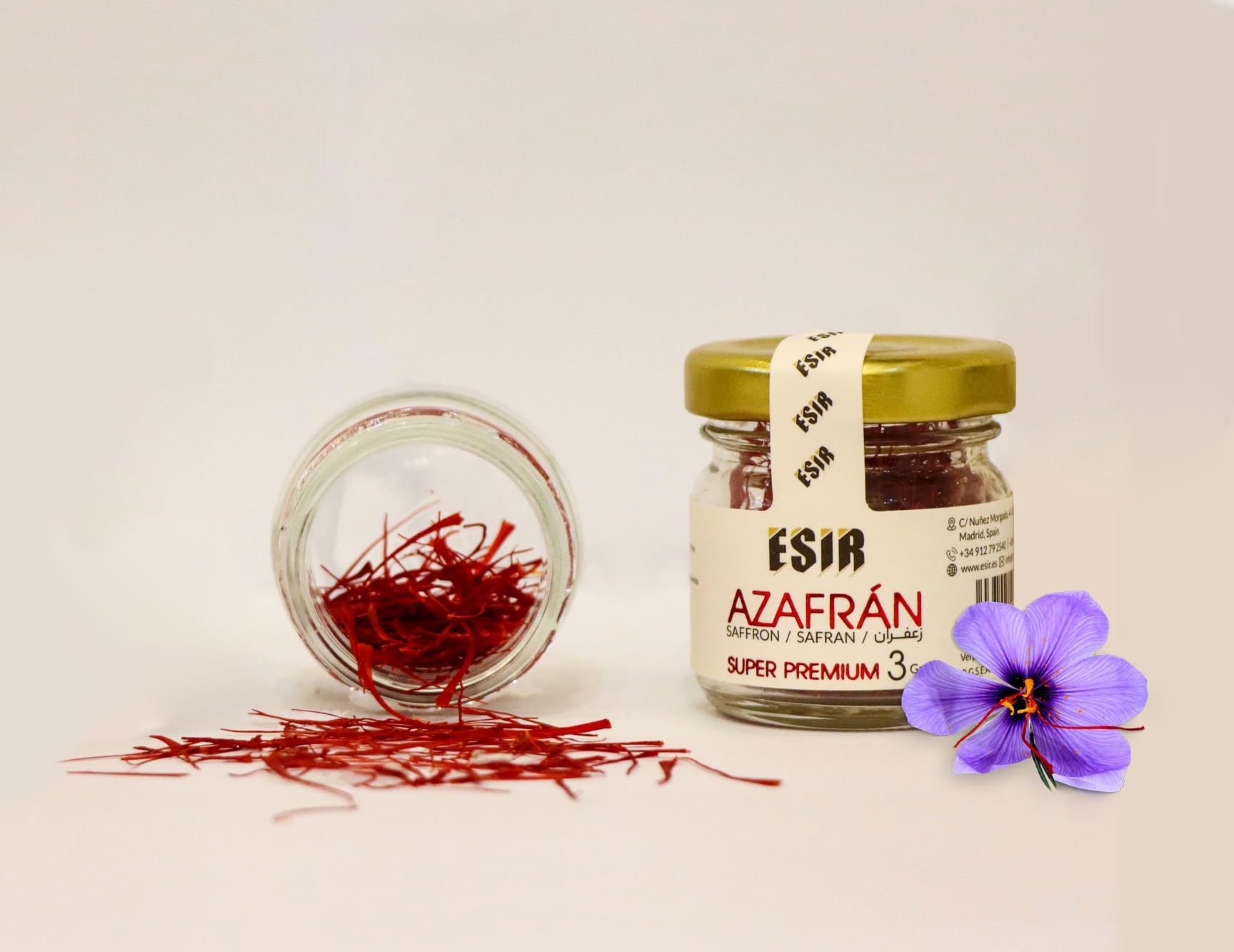 Esir Safran Super Premium, Fils de Safran 100% Pur et Naturel | Safran Pistils | Safran de Qualité Supérieure| 3g- Paquet de 12|