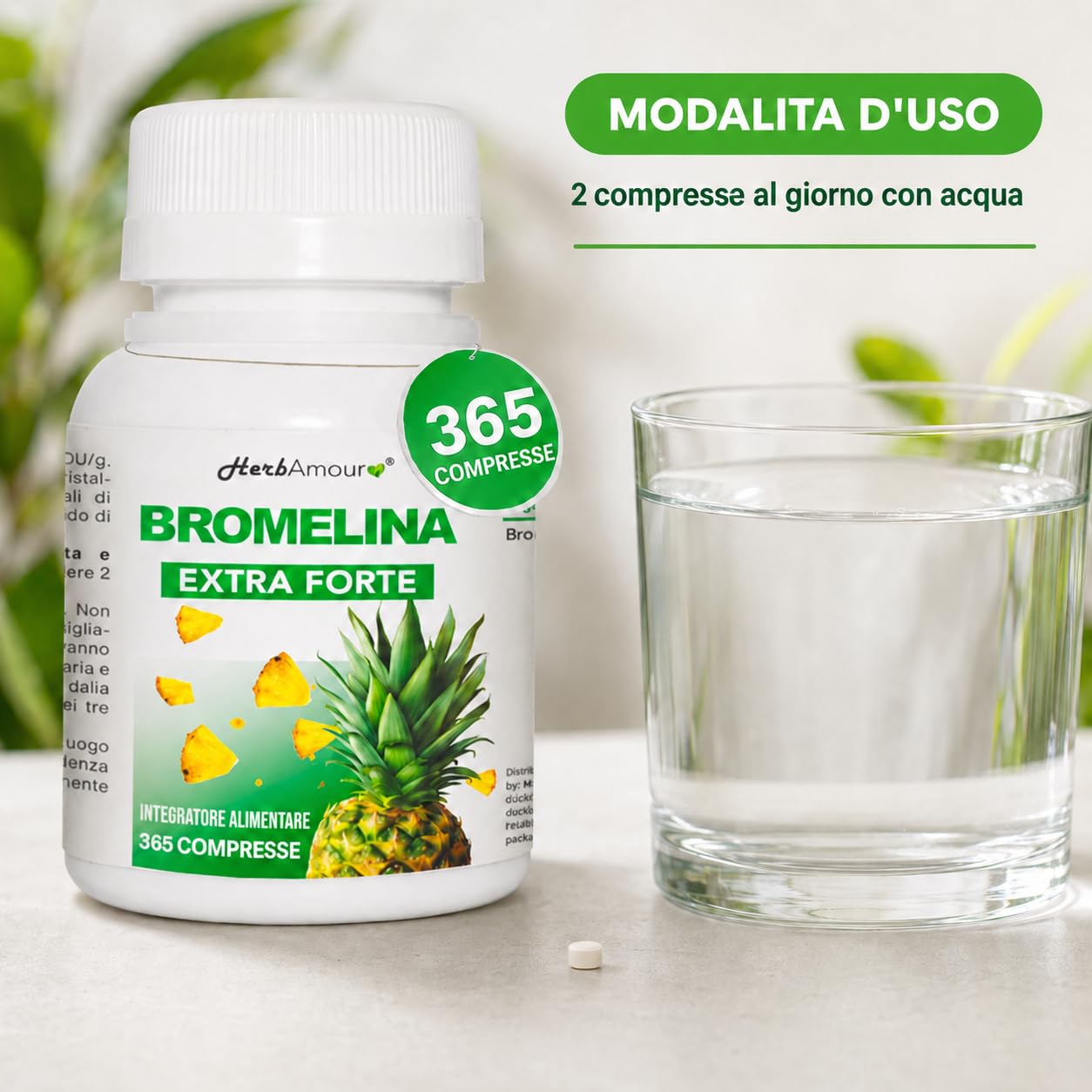 BROMELINA | 365 Compresse | Integratore Alimentare A Base Di Bromelina