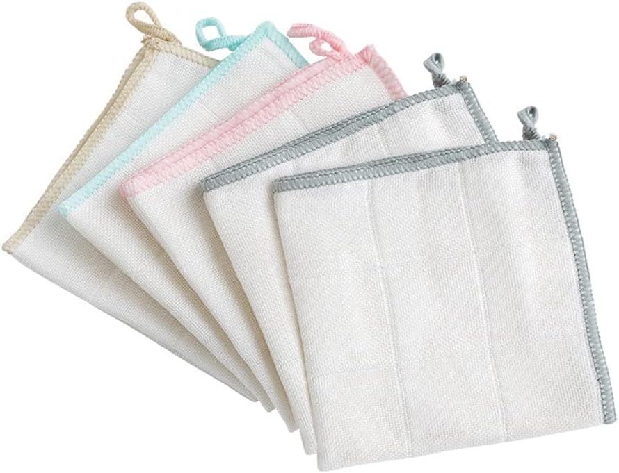 3/5pcs Wood Fiber Dishcloth for Kitchen Household Magic Wipes Absorbent Thicker Cloth for Cleaning Non-Stick Oil Dish