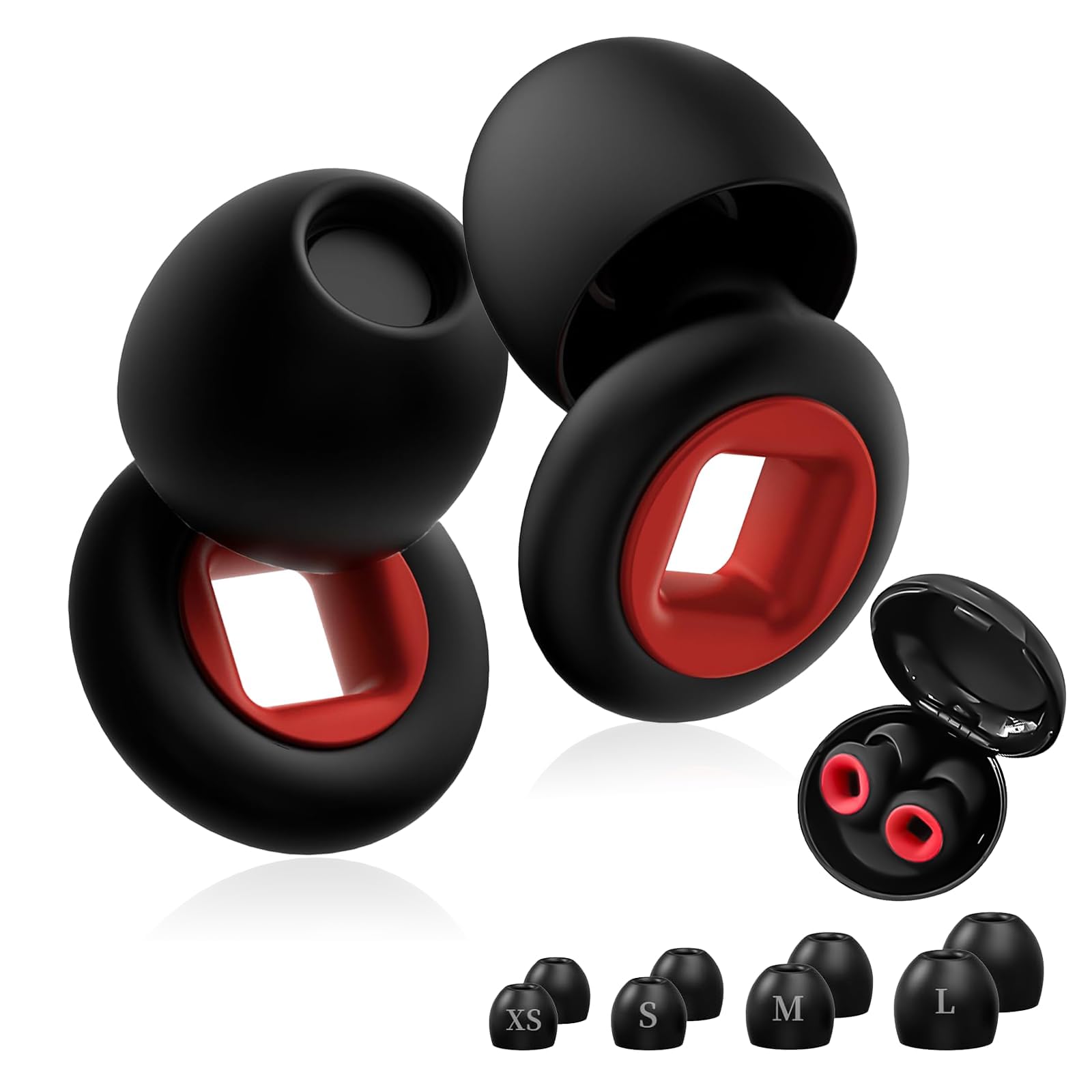 Tappi Orecchie Dormire, Tappi per Orecchie Antirumore Moto Concerti, Ear Plugs Riutilizzabile in Silicone, Ultra Morbidi, per Dormire, Viaggi e Lavoro, 4 Taglie XS/S/M/L