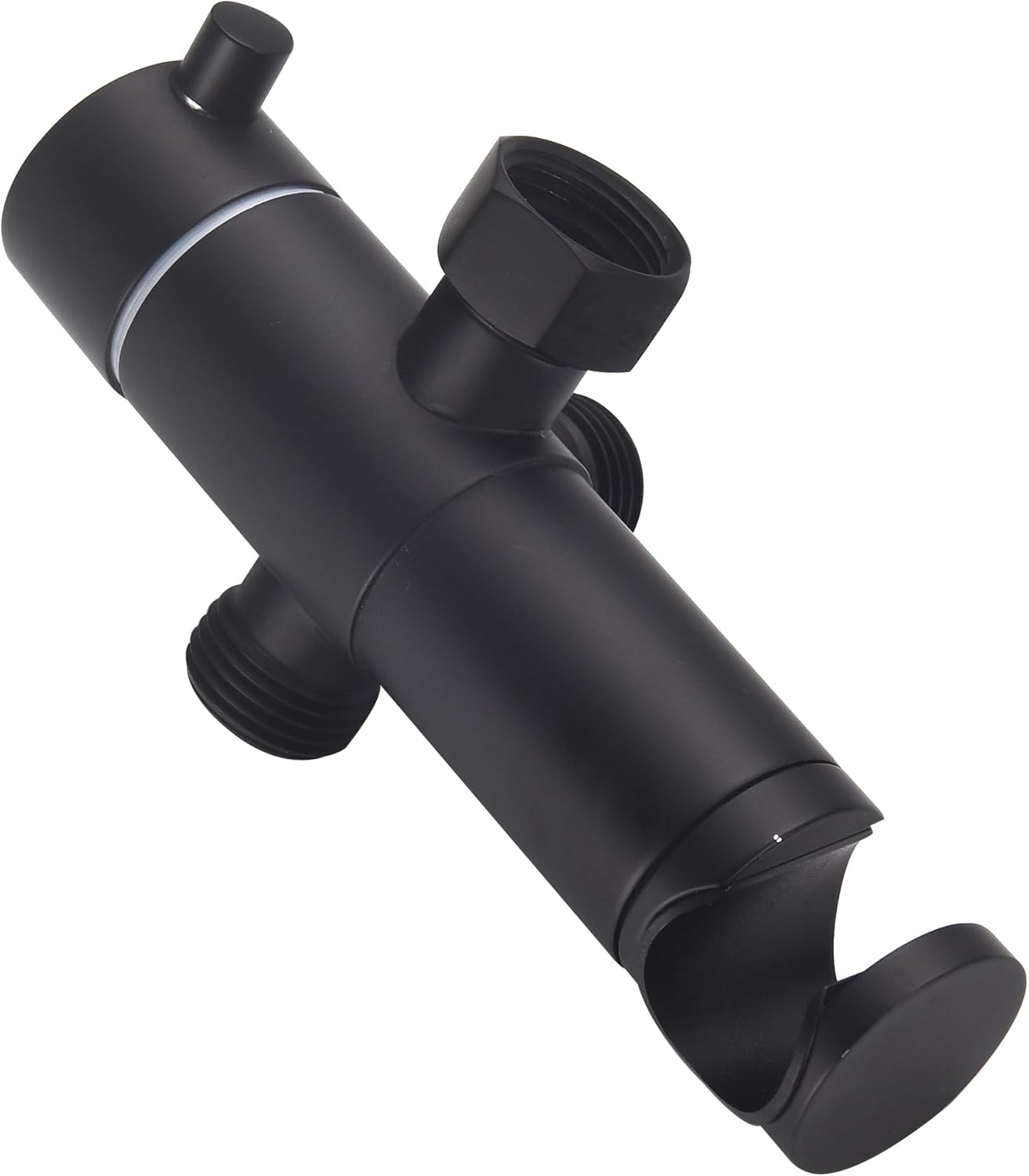 Solid Metal Shower Arm Diverter with Handshower Mount for Hand Held Showerhead and Fixed Spray Head ∣ G 1/2 3-Way Bathroom Universal Shower System Replacement Part (Matte Black)