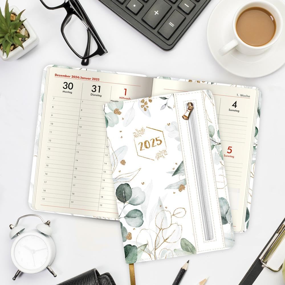 Trötsch Weekly Planner A5 with Pocket Flowers White 2025: Weekly Appointment      Calendar – July 11, 2024