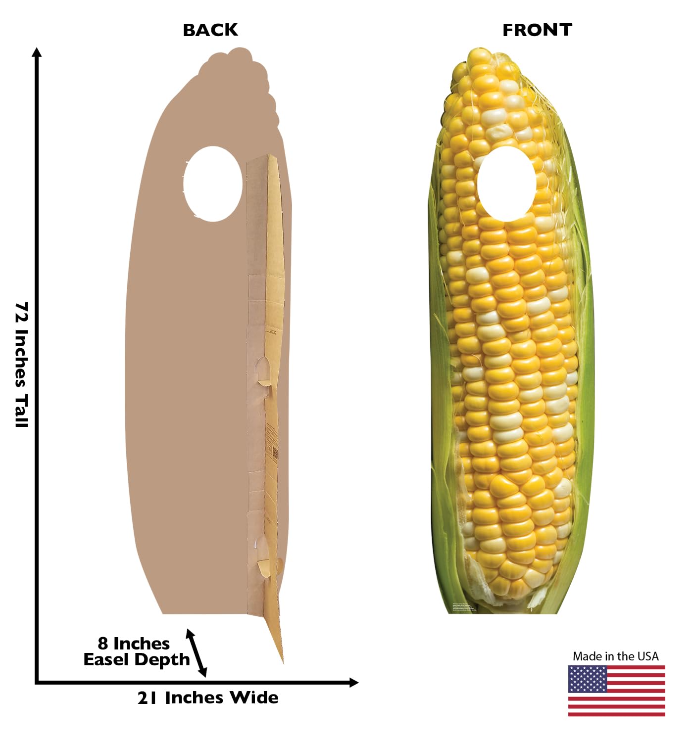 Cardboard People Corn on The Cob Stand-in Life Size Cardboard Cutout Standup