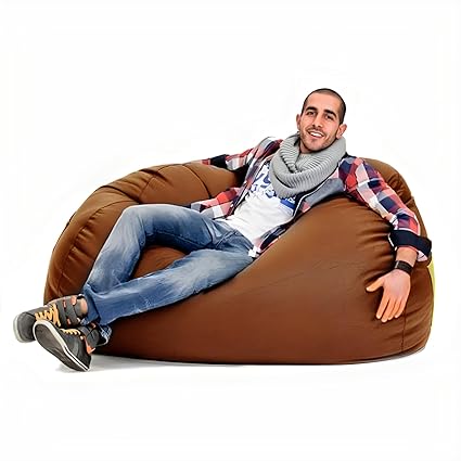 LAZY LIFE PARIS Bean Bag Chair Cover (No Filler) Large Home Furniture Light Luxury Pu Faux Leather Waterproof Bean Bag Cover for Adults Big Lazy Sofa WOWO Chair