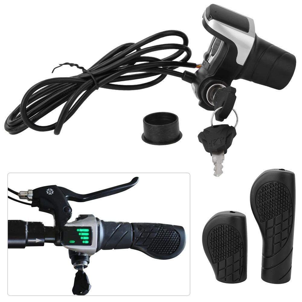 Acceleratore Mezza Torsione 36V Per Bici Elettrica – Con Indicatore LED E Blocco A Chiave, Universale Per E-bike