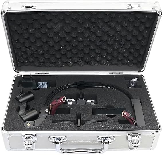 5W LED Head Lamp 3.5X Magnification Binocular Loupes Adjustable Bracket with Double Light Magnifying Glasses Aluminum Case Black