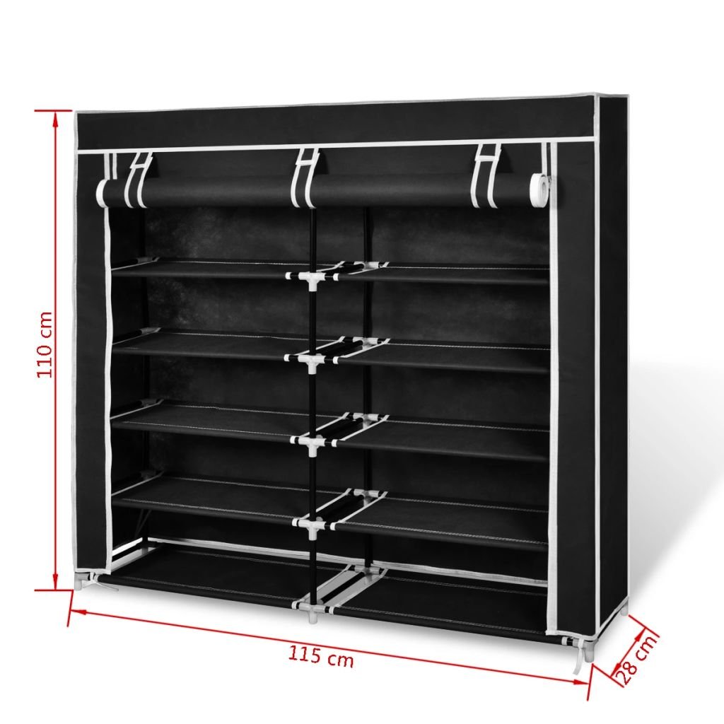 Genérico Zapatero Zapatero con gradas Zapatero Zapatero de Tela Zapatero Organizador con Tapa 115 x 28 x 110 cm para Aprox. 30 Pares de Zapatos