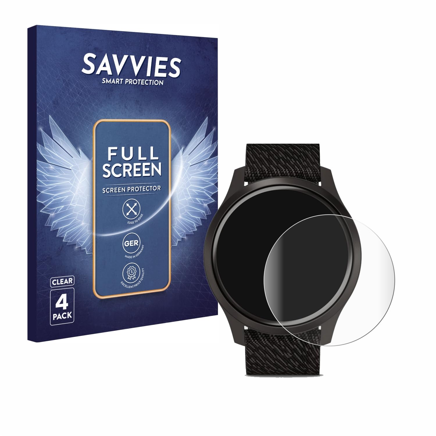 Protezione Schermo Per Garmin Vivomove Style | 4 Pellicole In Vetro Nano Flessibile 9H, Spessore 0,2 Mm, Infrangibile E Trasparente - 2