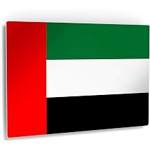 Smile Art Design United Arab Emirates Flag Metal Wall Art Print Country Flags Office Living Room Dorm Bedroom Kitchen Man Cave Sports Club Bar Modern Home Decor Ready to Hang Made in USA - 30x40