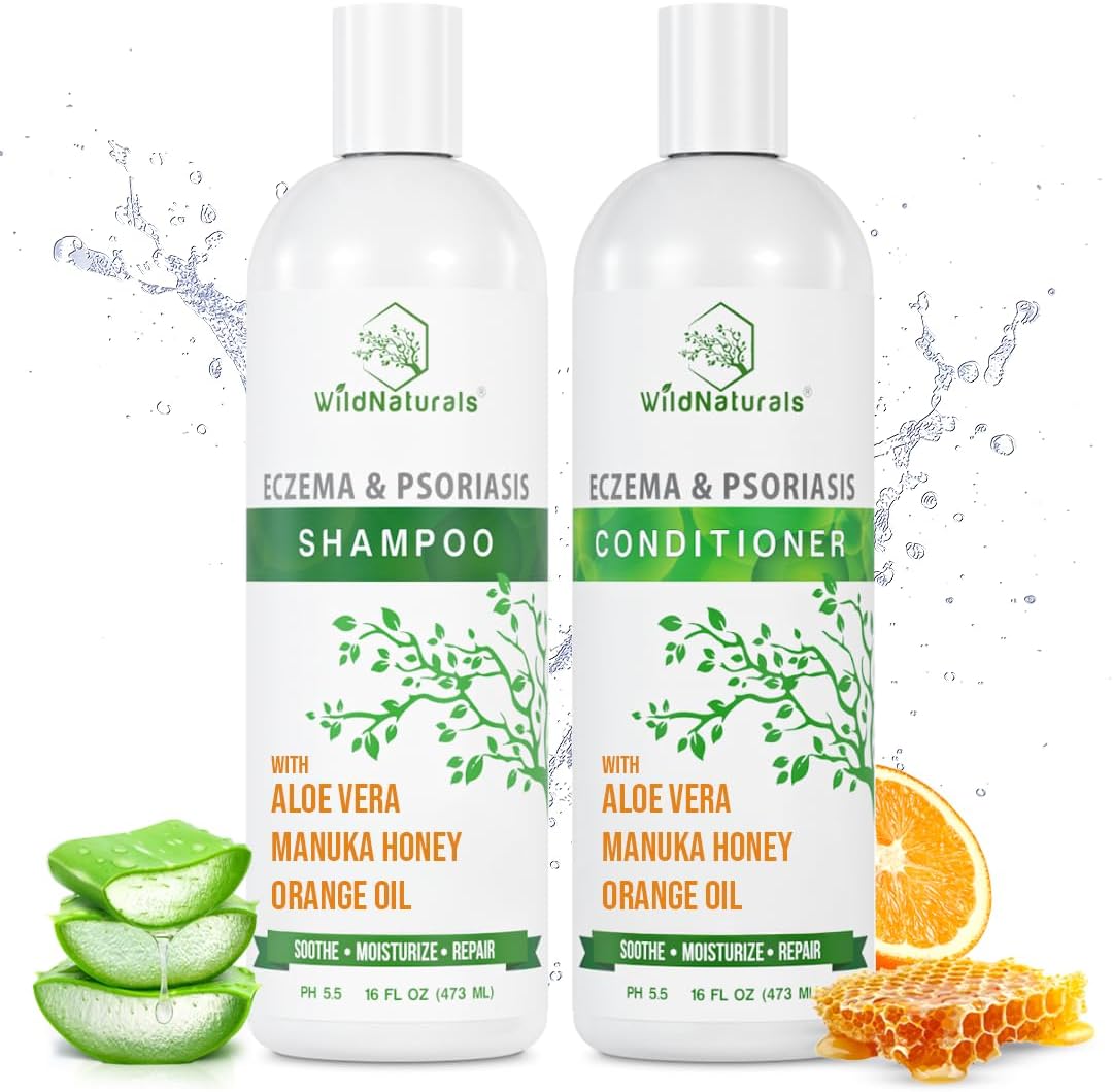 Anti-Dandruff & Seborrheic Dermatitis Treatment Shampoo & Conditioner Set for Men & Women - For Itchy, Dry Scalp and Hair with Psoriasis & Eczema