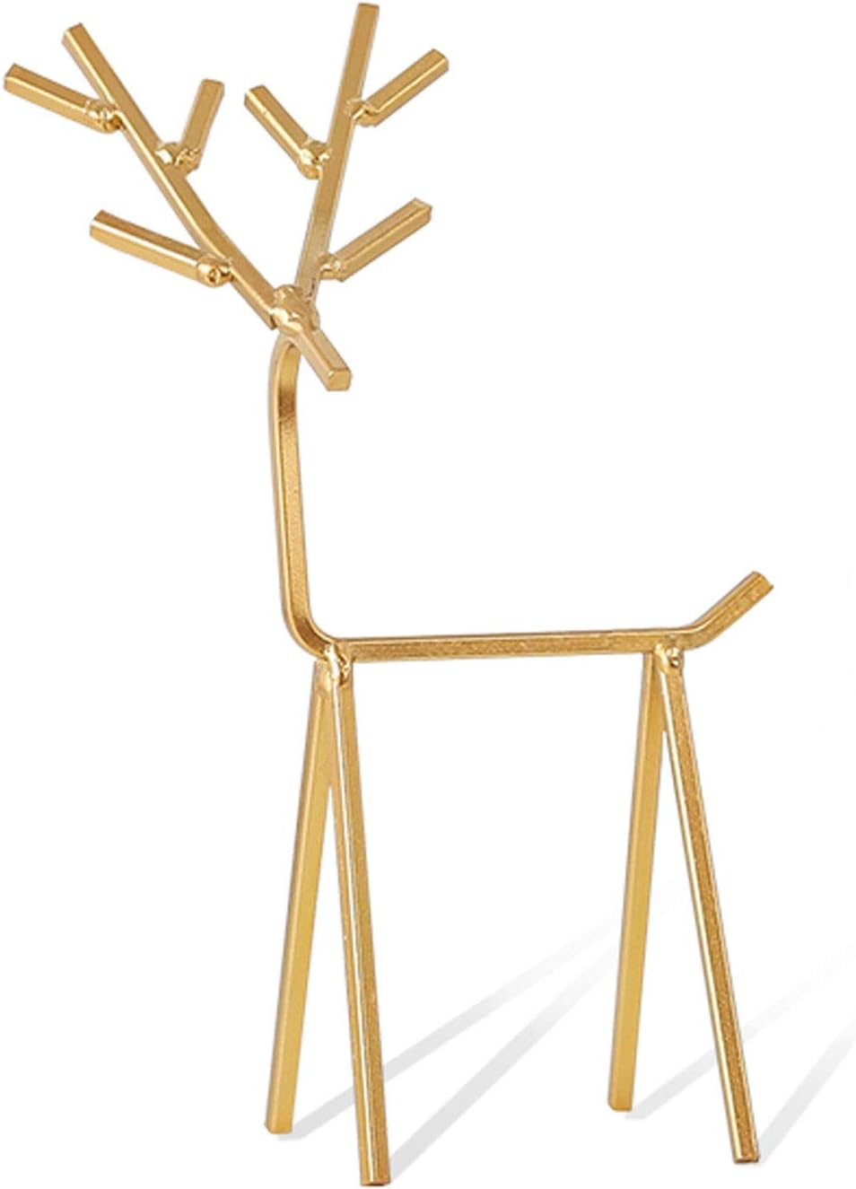 Jewelry Organizer Stand Gold Metal Deer Earring Retail Display Stand for Show, Tabletop Jewelry Tower Holder Necklace Organizer Tree for Girl Women ，Height 9.1" Display Stand