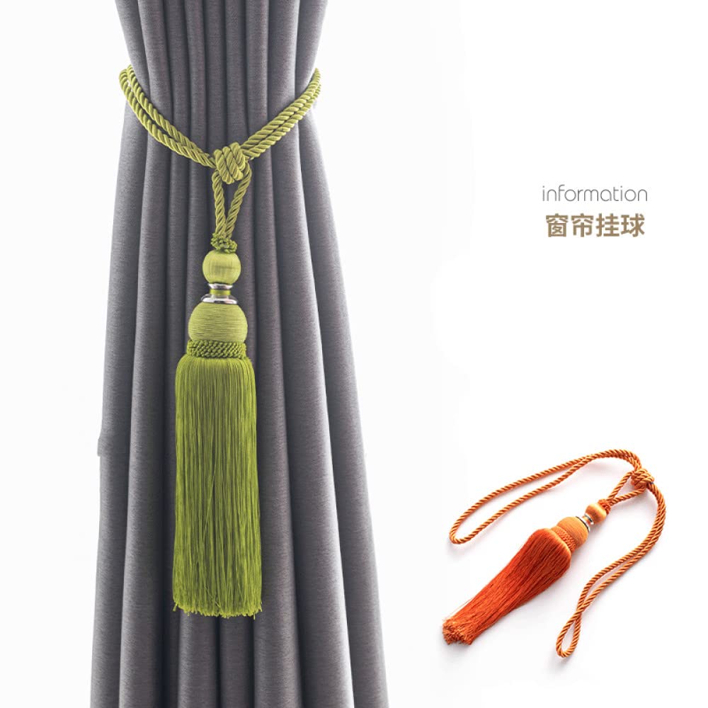 Raffhalter für Vorhänge, Quasten, Vorhang-Raffhalter, Fenster-Raffhalter, einfacher Haken, 2 Stück (orange, 4 Stück)