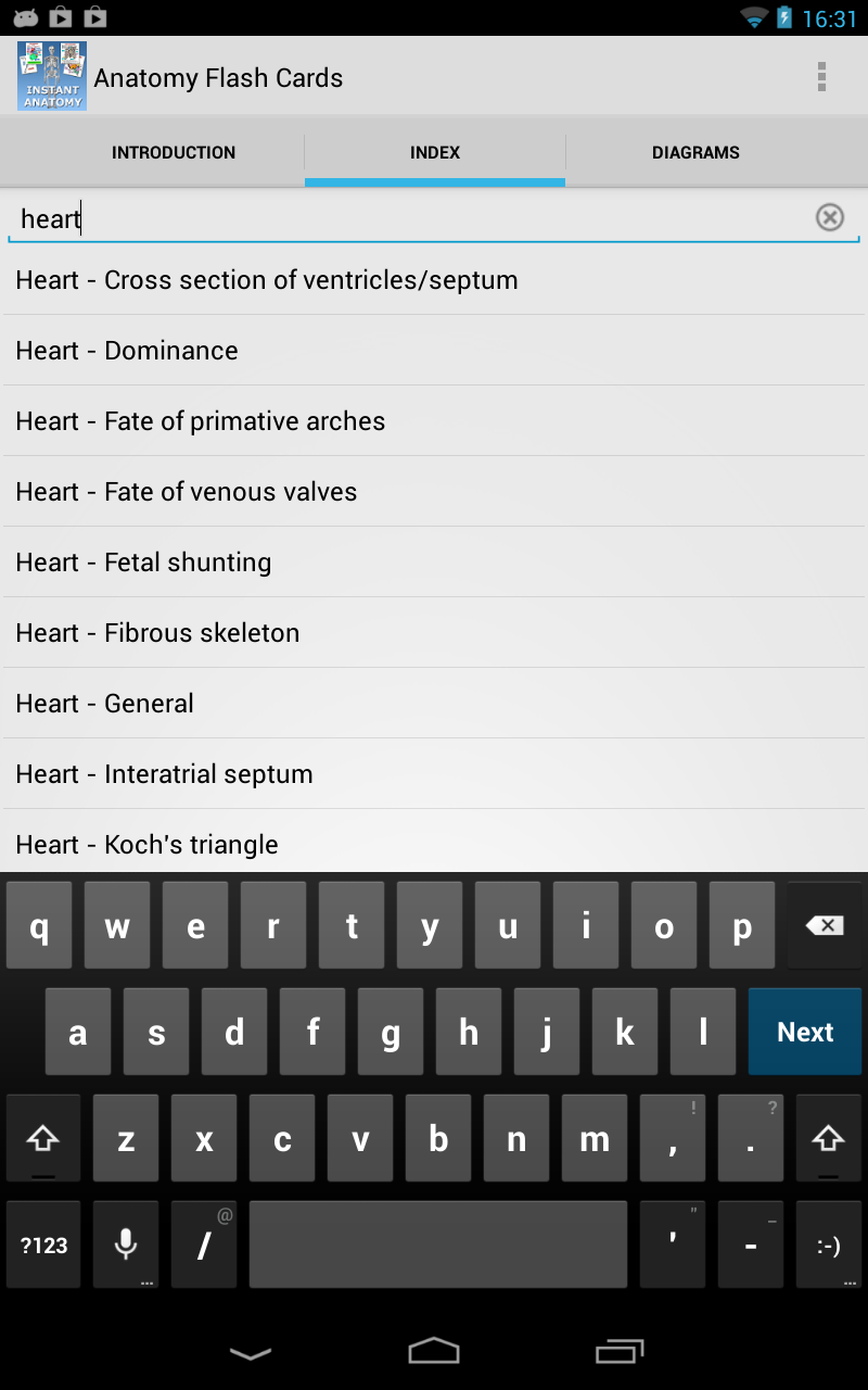 Anatomy Flash Cards App on Amazon Appstore