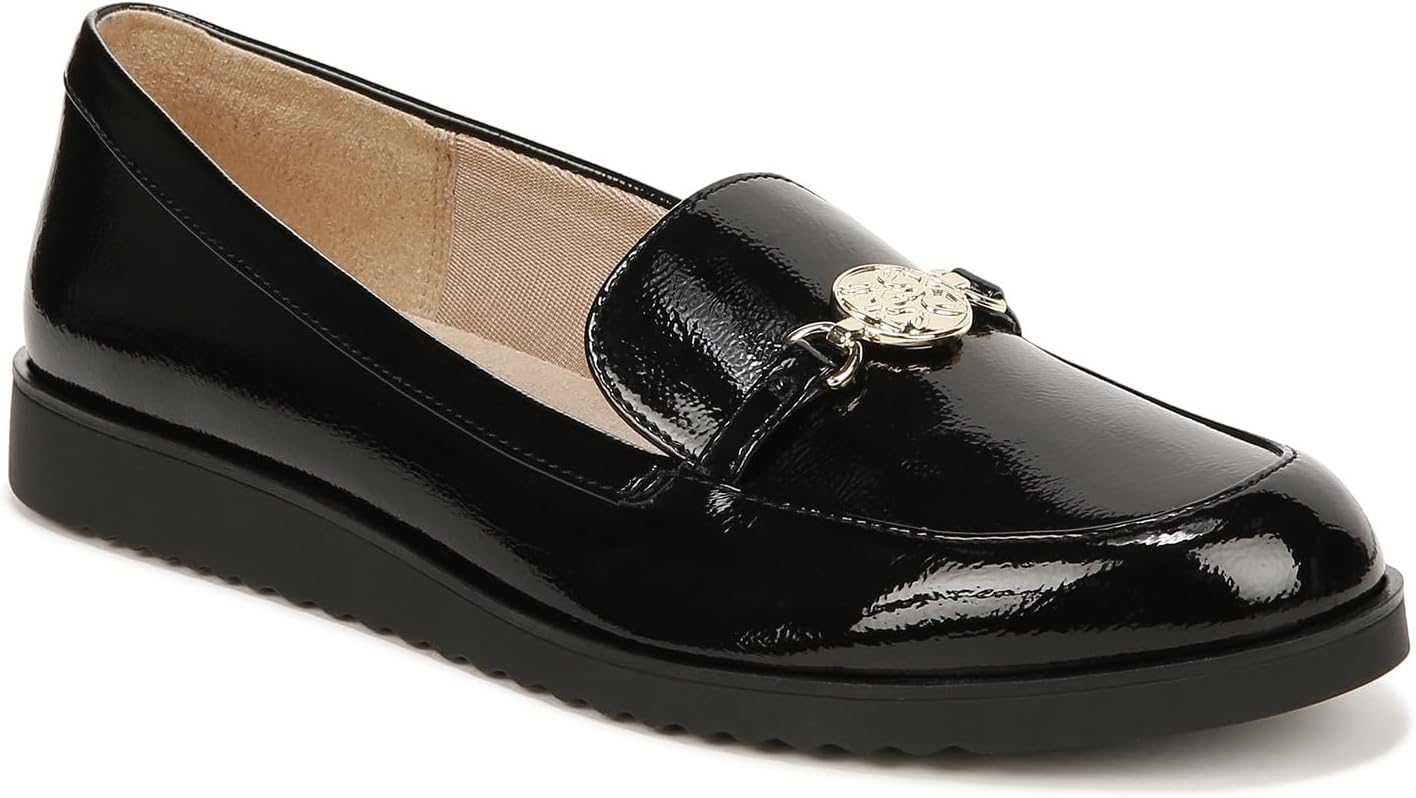 LifeStride Womens Zen Loafers Black Patent 7.5 M