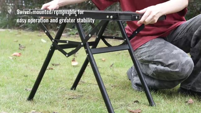 GARLLEN Mesa de Picnic Plegable de Aluminio 23.62"L x 15.75"W, 3 Alturas Ajustables, Max 28" miniatura 7