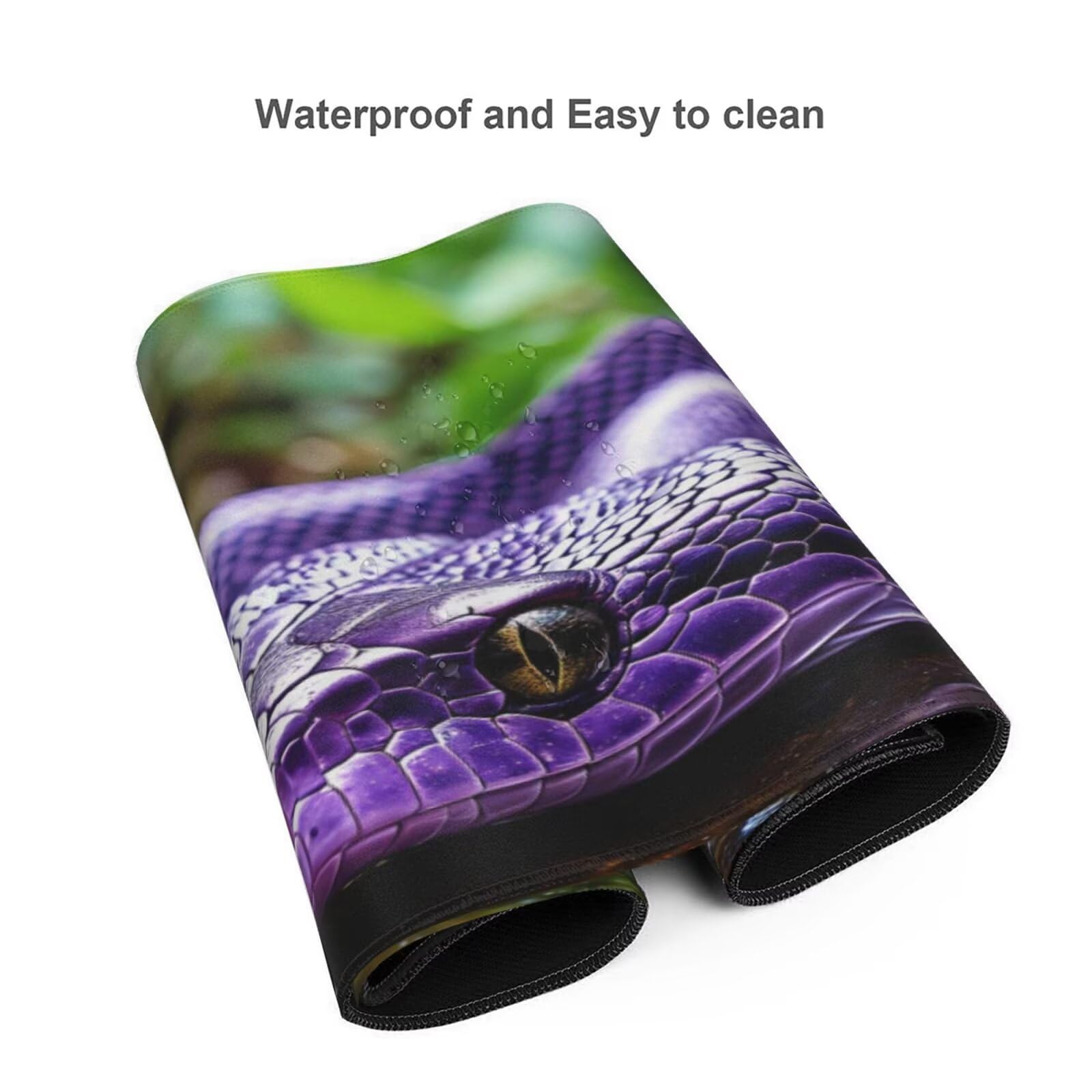 Tappetino Mouse XXL 1400 x 600 x 3mm, Tappetino Mouse Viola Mouse Pad, Esteso con Bordi Cuciti Gaming Mousepad Serpente, Base in Gomma Antiscivolo, Sottomano Scrivania, per Computer, PC, Laptop H-812