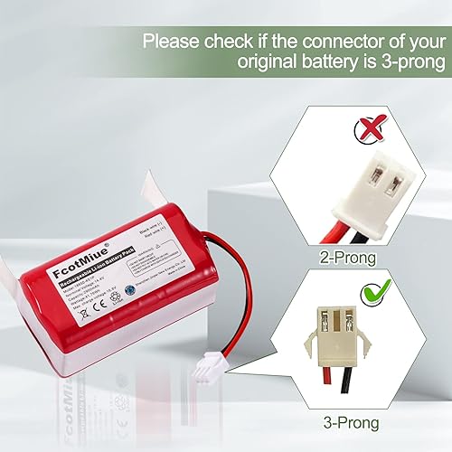 Miniatura 4 de FcotMiue Batería de repuesto PX-B020 para ILIFE A4S, A4S Pro, A6, A7, A8, A9, V5, V5S, V7, V7s, V7s Plus, W400, baterías de litio de repuesto, 14.4V
