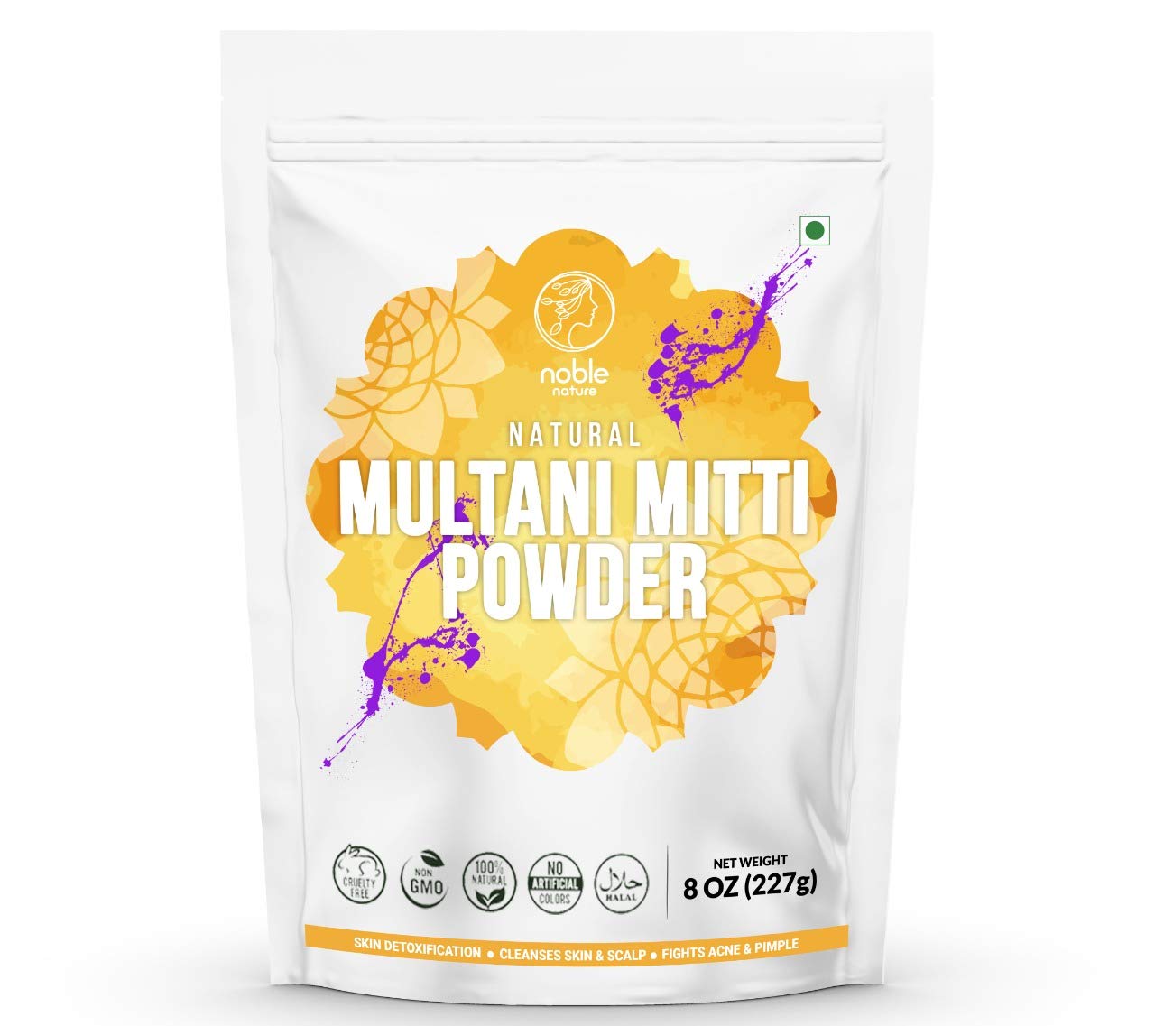 Noble Nature Natural Multani Mitti, 227 Gms (Fuller's Earth) | 100% Natural | For Hair, Body & Skin Care