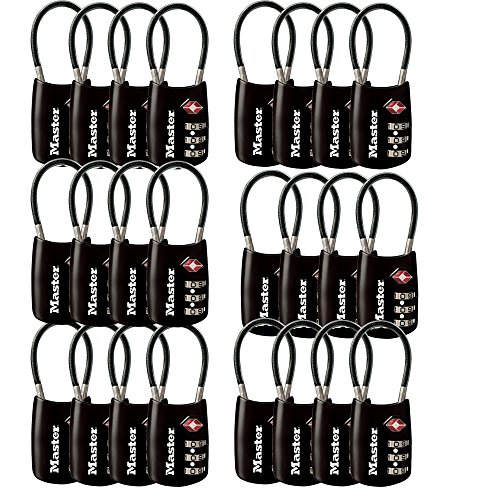 Image of Master Lock 4688DBLK TSA Cable Luggage Accepted Black, 24-Pack, Piece