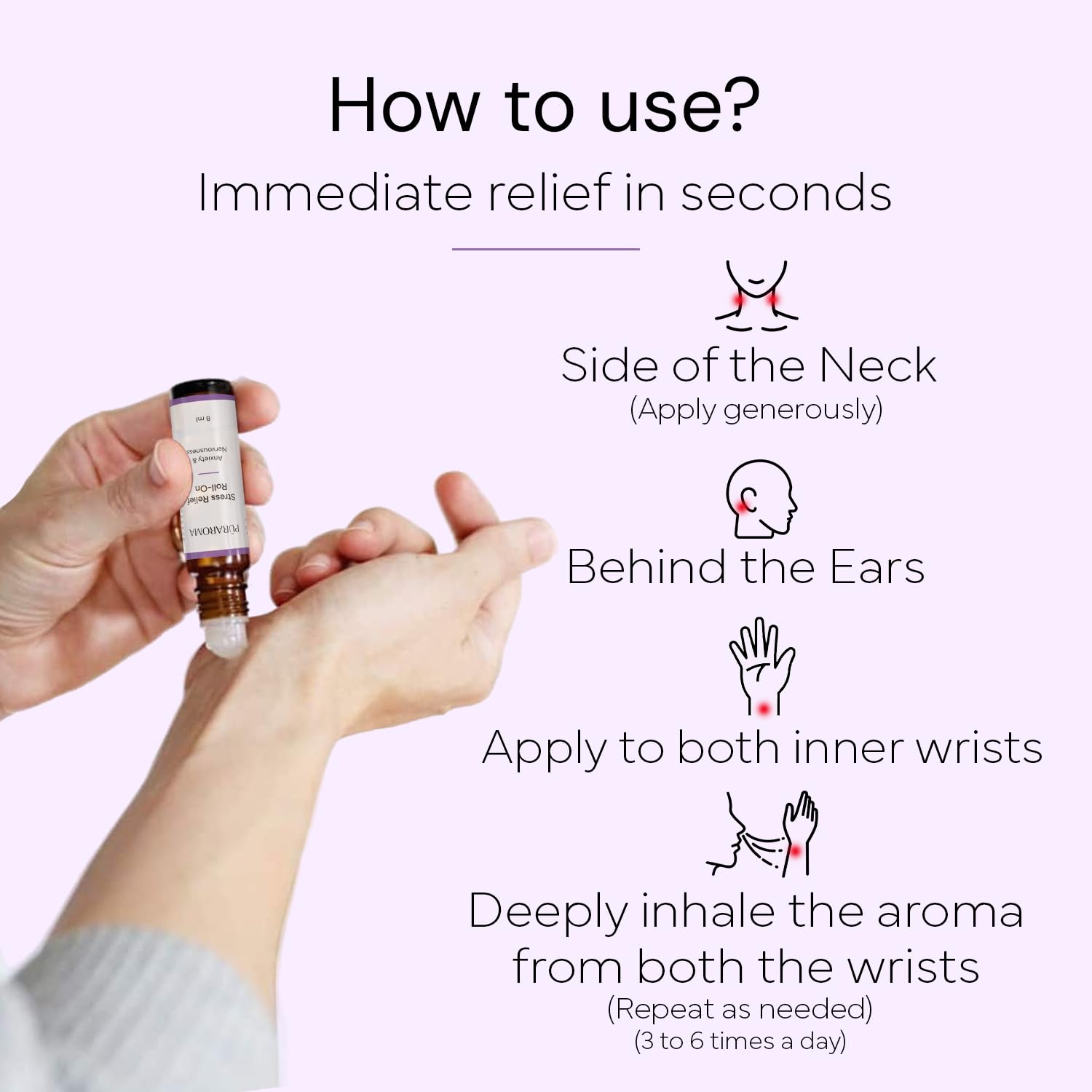 Stress Relief Roll-On 8ml | Natural Essential Oil Blend | Calms Stress, Balances Emotions & Supports Sleep | Fast-Acting Relief | Portable & Easy-to-Use | Ideal for On-the-Go Relaxation — Amazon image 5