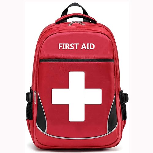 Camoredy First Aid Bag Empty Red Trauma Multi-Pocket Travel