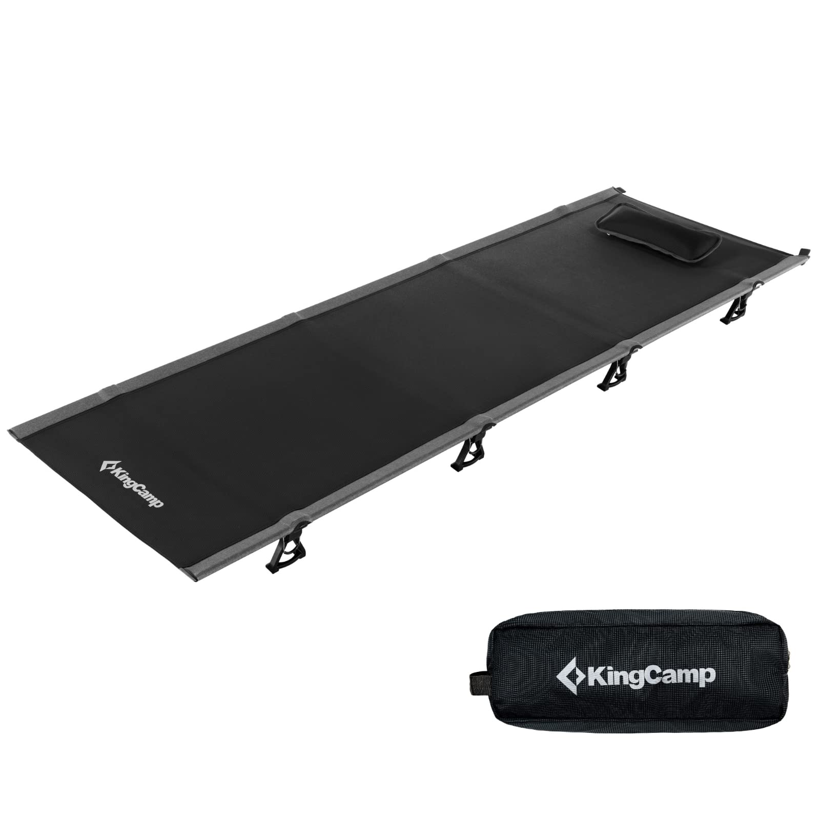 Camping Cot, Folding Portable Heavy Duty Ultralight Cots for Adults Camping Tent Hiking Backpacking Mountaineering Travel Indoor Outdoor Indoor Base Camp with Pillow, Support 265 Lbs.