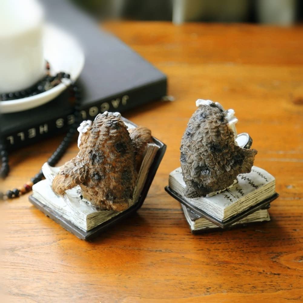 Amazon.co.jp: フクロウの彫像の装飾、フクロウの読書本の置物かわいい