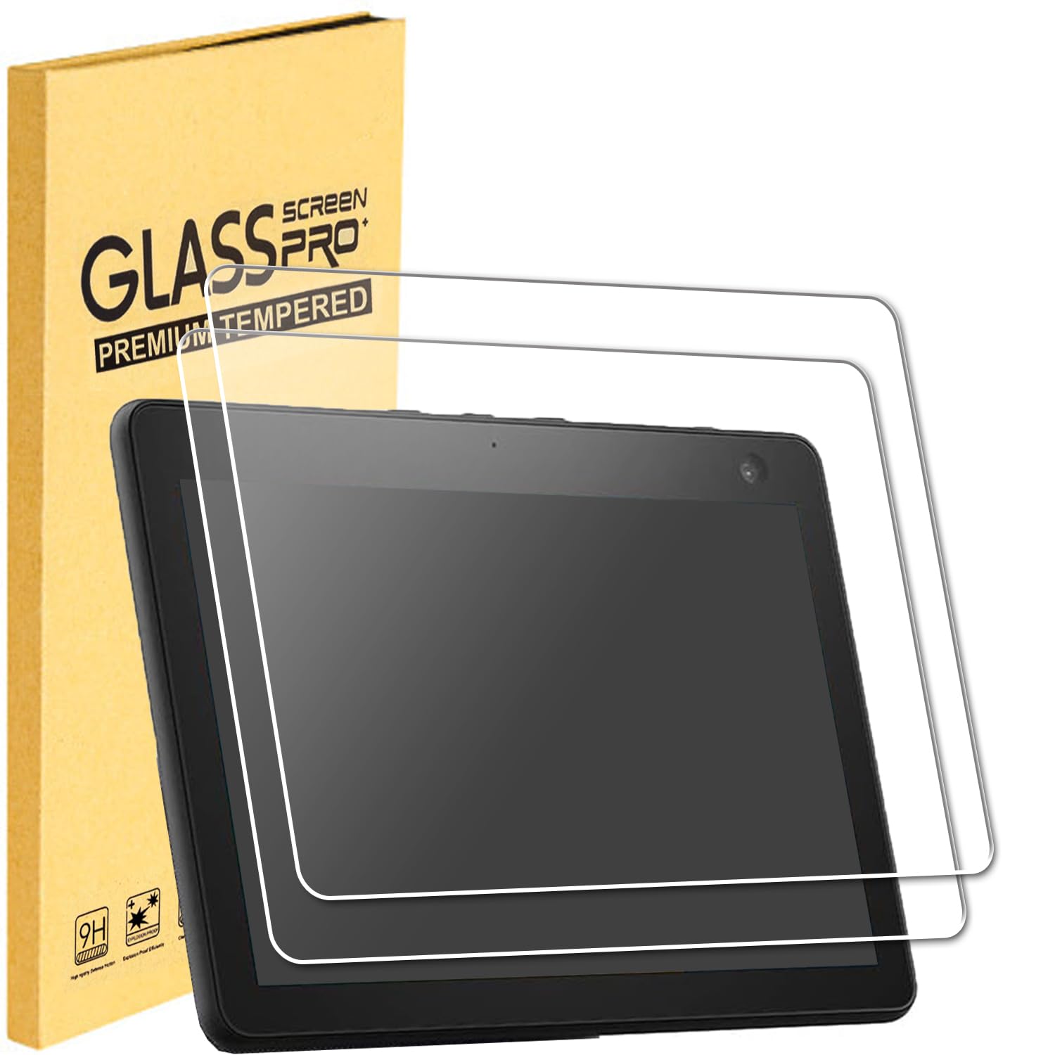 MUBUY-GOL2 Pack Glass Screen Protector for Echo Show 10.1 (3rd Gen), 9H Hardness,Ultra HD Clear Scratch Resistant Tempered Glass Screen Film for Echo Show 10