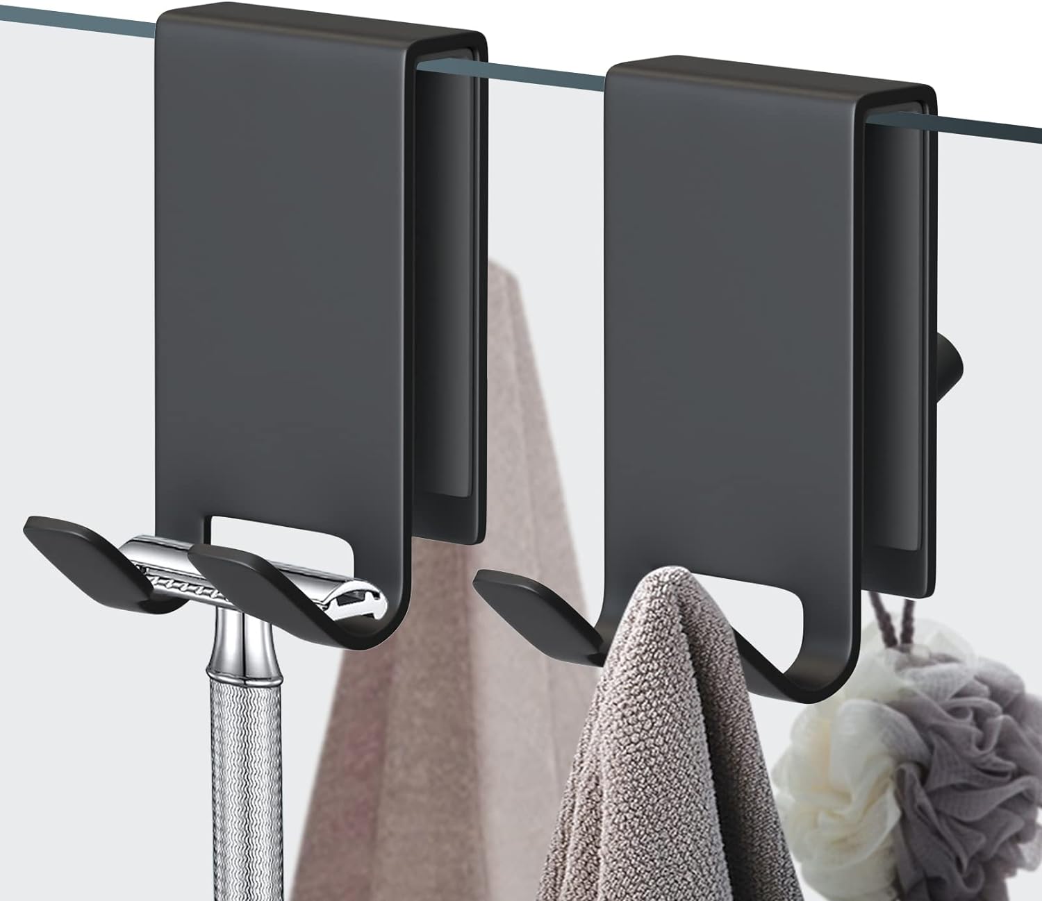 KITHOLD Shower Door Hooks, Triple Hooks Design Towel Hooks, Stainless