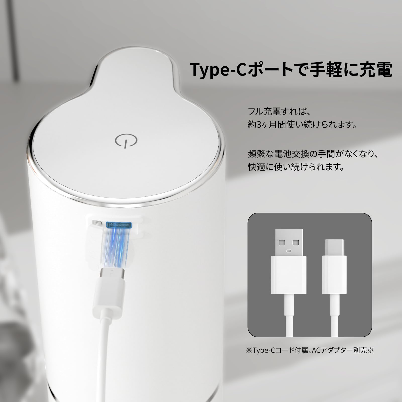 Amazon｜ソープディスペンサー LEDディスプレイ TYPE-C充電式 ハンド