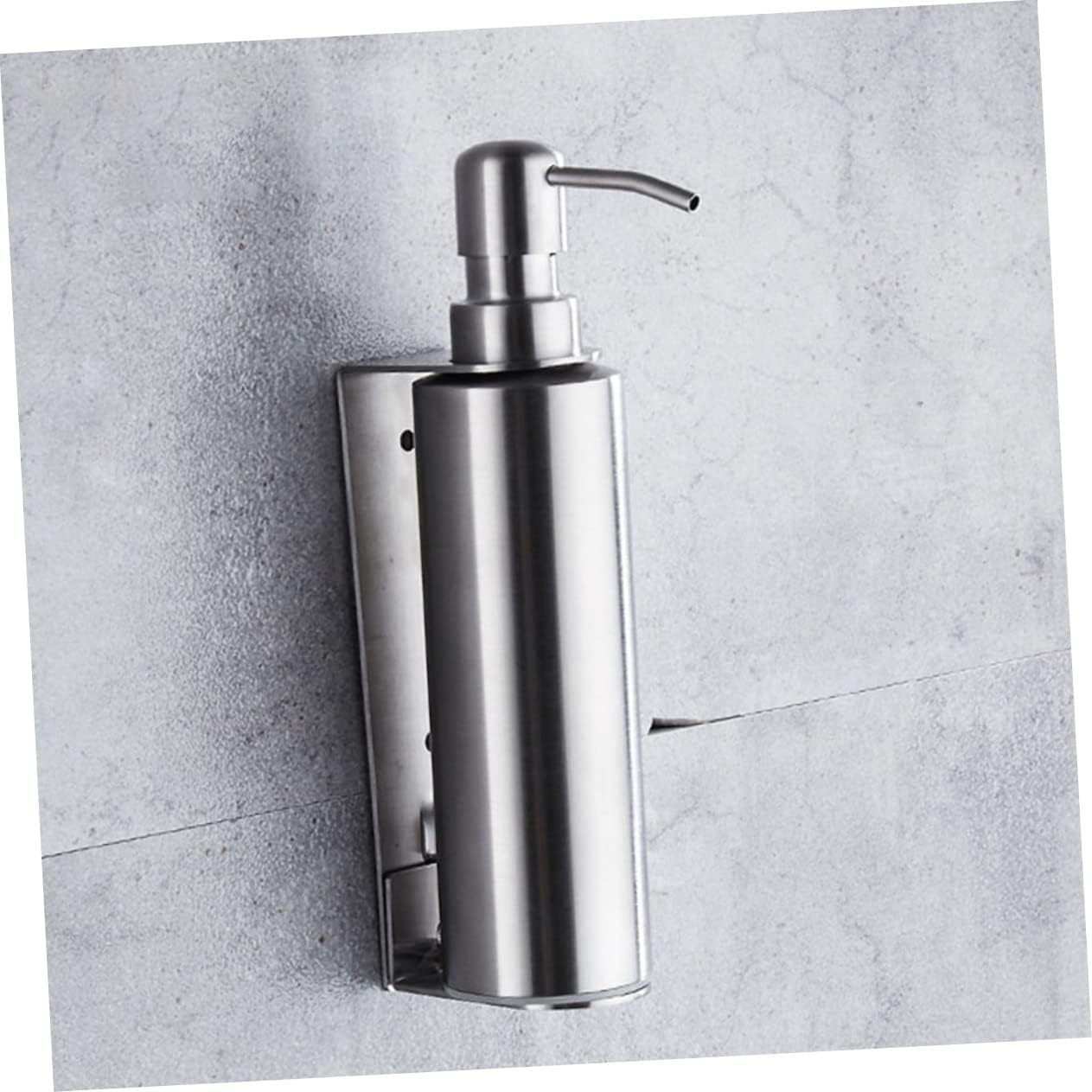 Stainless Steel Press Soap Dispenser Wall-Mounted Bathroom Liquid Holder for Hand Soap and Shampoo 500ml Capacity Modern Wiredrawing Finish for Home Use