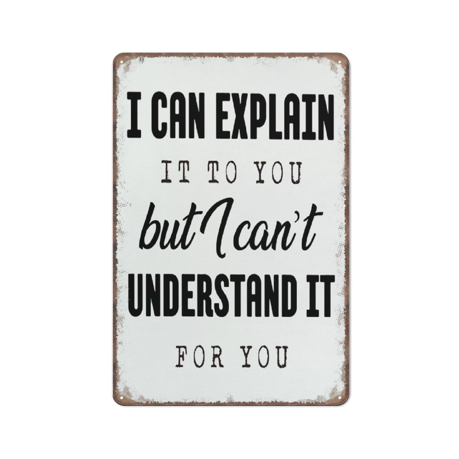 I Can Explain It to You But I Can't Understand It for You Sign Funny Office & Home Decor 8x12 Inch