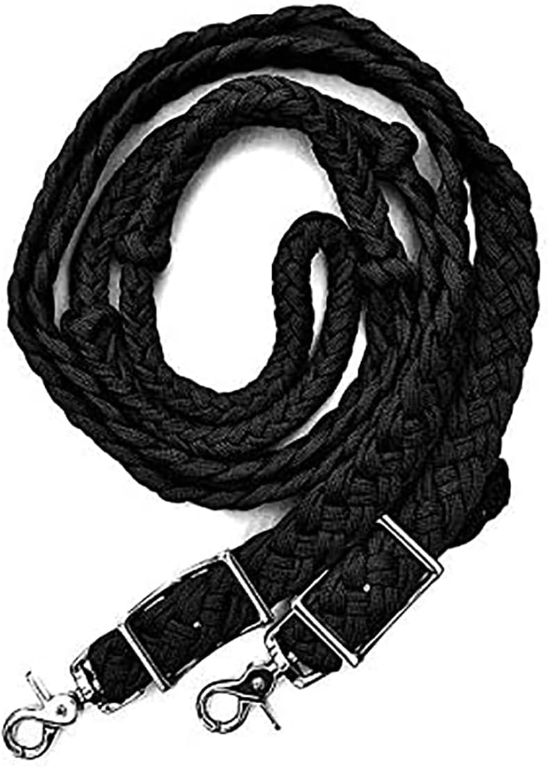 Braided Barrel Reins with Scissor Snaps (Black)