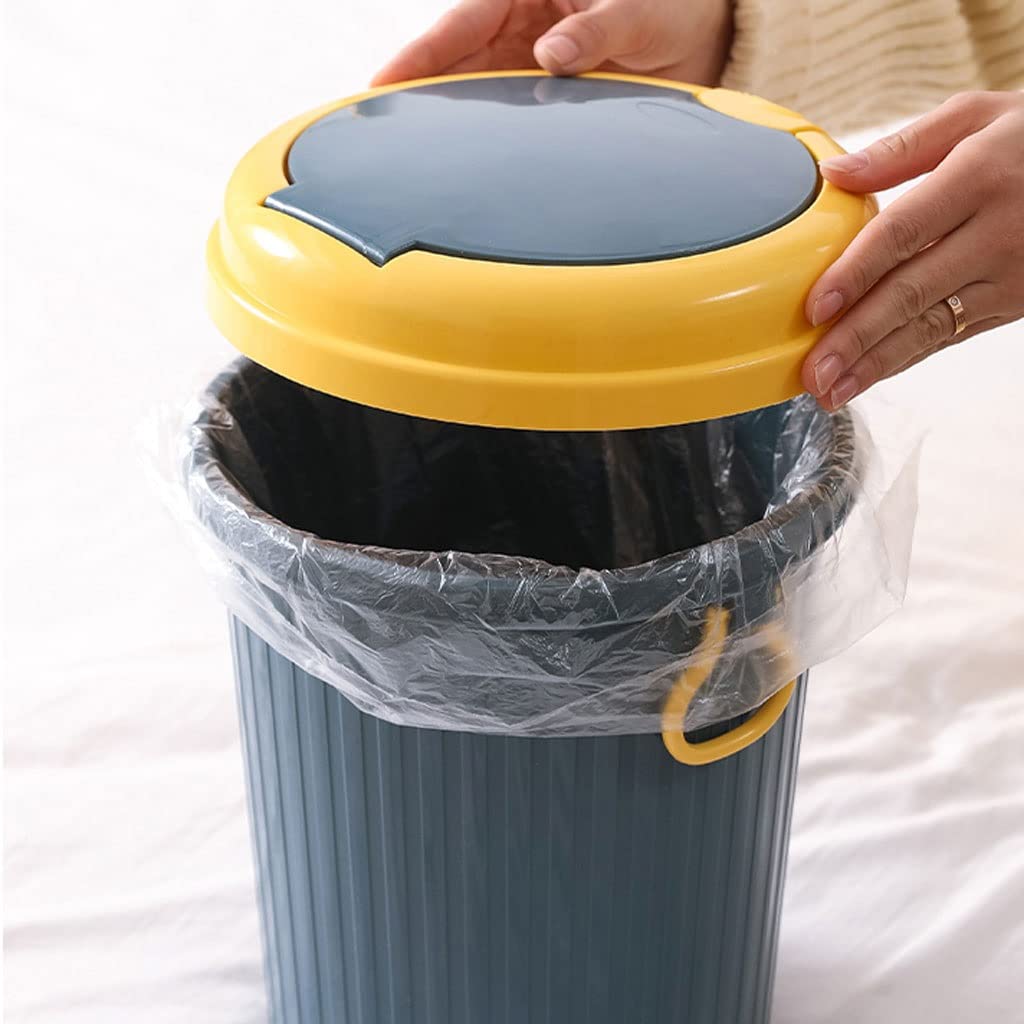 Kosz na Śmieci Sypialni Koszszt na śmieci z pokrywką push, plastikowe śmieci mogą łazienki kosz na śmieci kosza kosz na śmieci z sypialnią na push górną pokrywę Kosz na Śmieci Biura (Color : D, Size