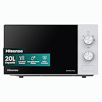 Hisense H20MOWP1 Forno Microonde Con Controllo Meccanico, Capacità 20 L, Potenza 700 Watt Su 5 Livelli, Colore Bianco