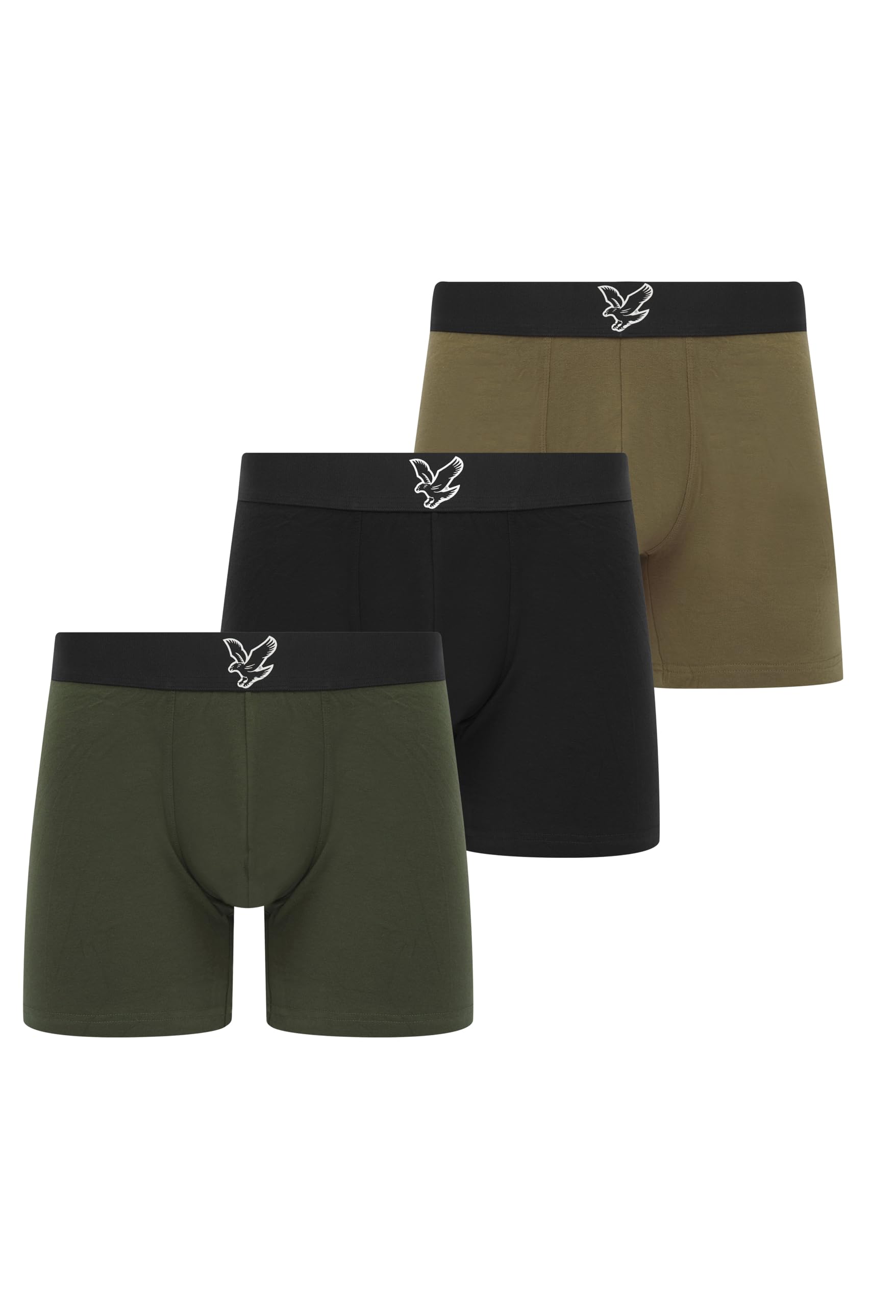 Lyle & Scott Men's Black/Capers/Climbing Ivy 3 Pack Jonathan Boxer Shorts (Xx-Large)
