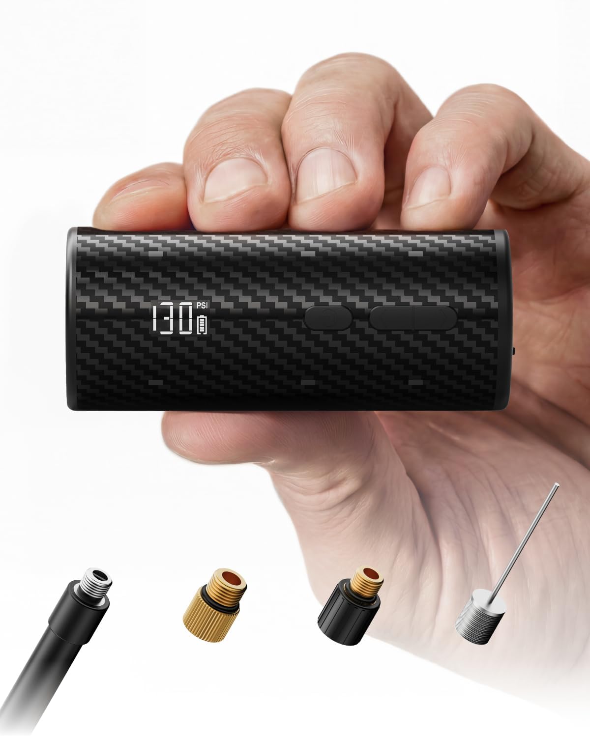 Jet Mini Bike Pump, 20S Fast Inflate Electric Bicycle Pump, 130 PSI Portable Bike Air Pump with Gauge, Presta & Schrader Valve for Road Bike, Motorcycle, Sports Ball