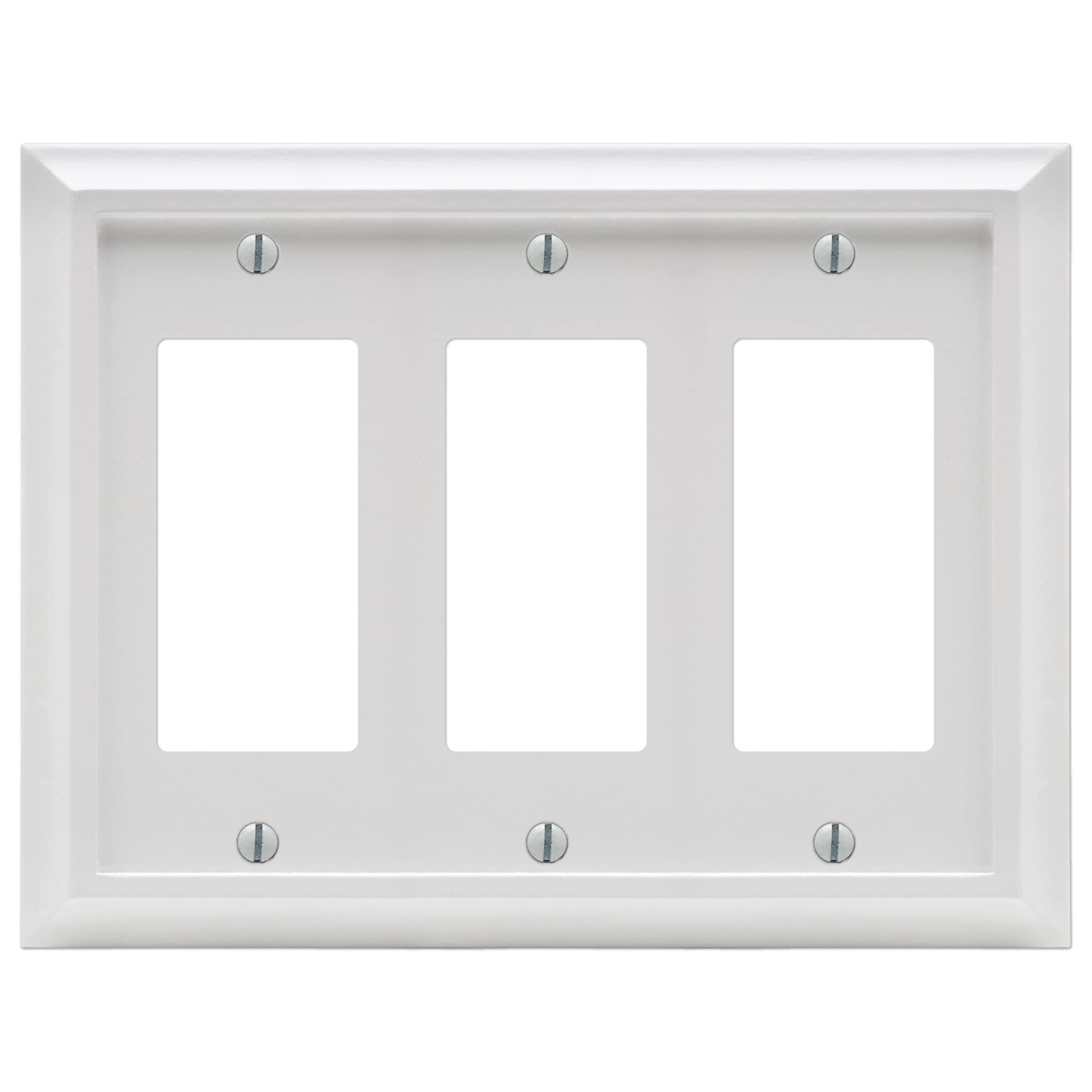 Placa de pared Amerelle Deerfield de madera lacada con triple ventana blanca