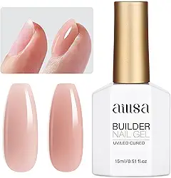AILLSA Builder Gel para Unhas 7 em 1 Nude Gel Rígido Esmalte para Espessamento de Unhas, Cor Natural, Géis Fortalecedores, Esmaltes de Unha Leve Neutro U V para Manicure Francesa, Base Coat Necessário