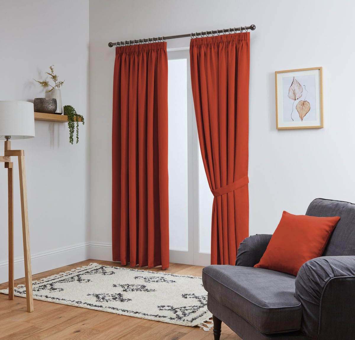 John Aird Blackout Curtains Pencil Pleat with Tie Backs (Terracotta, W 66" x L 90" (2 Panels) Thermal Energy Saving Curtains for Bedroom & Living Room — image 1