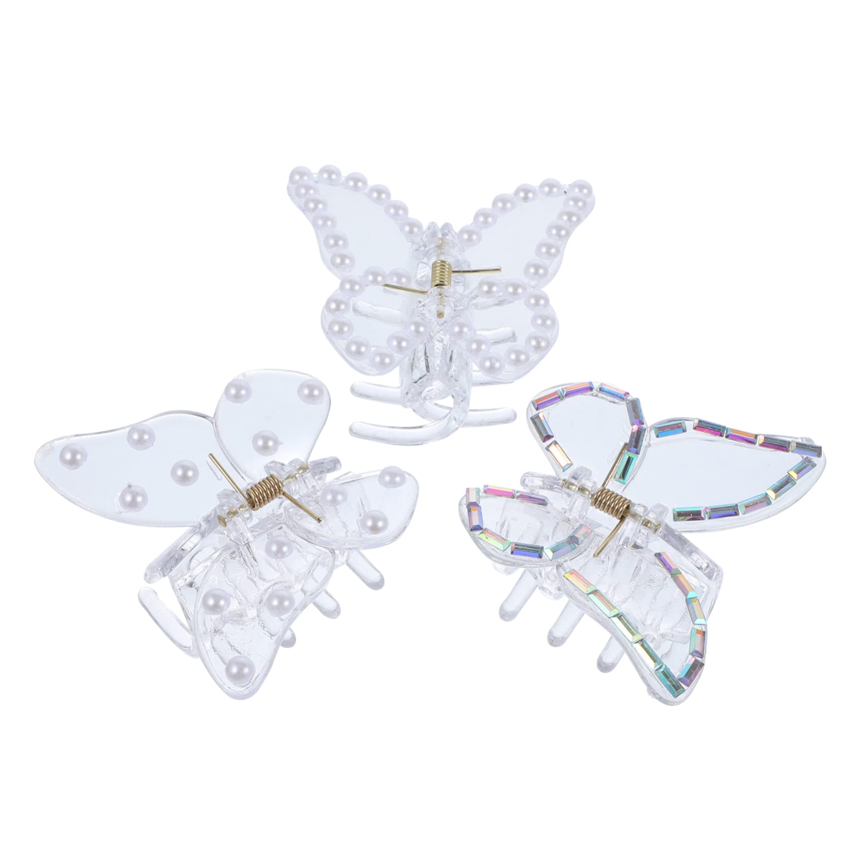 FRCOLOR 12 Pz Fermaglio per a farfalla con strass accessori per con perle donna fermaglio per di perle barrette forcine molletta fermagli per lunghi clip