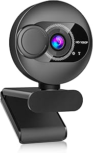 Webcam for PC with Microphone – 1080P FHD Webcam with Privacy Cover, Noise Cancellation, Wide-Angle Lens, Auto Light Corre…