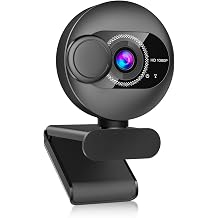 Webcam for PC with Microphone - 1080P FHD Webcam with Privacy Cover, Noise Cancellation, Wide-Angle Lens, Auto Light Correction, Plug and Play USB Web Camera for Laptop, Desktop, PC, Mac, Zoom, Skype