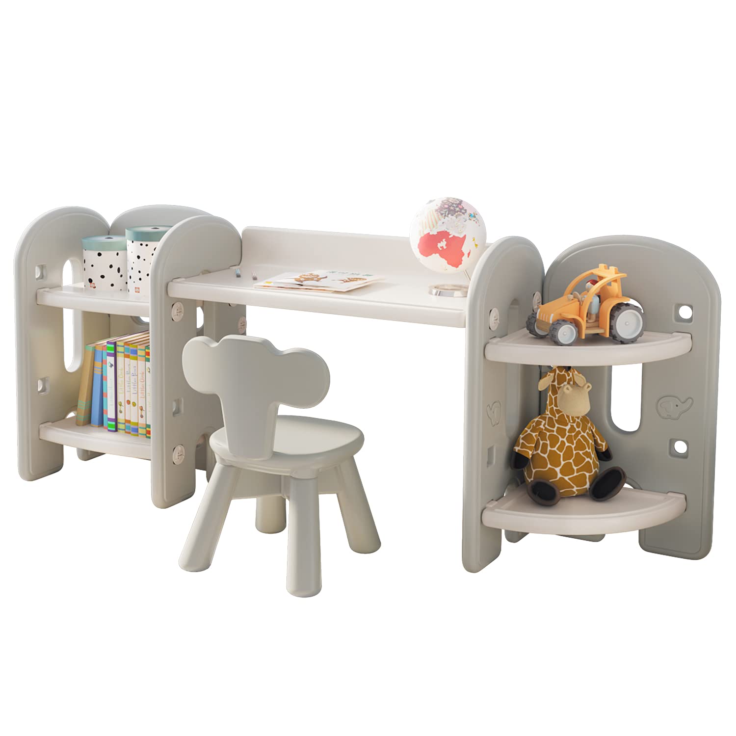 Hadwin Kids Table and Chair Set Grey & White