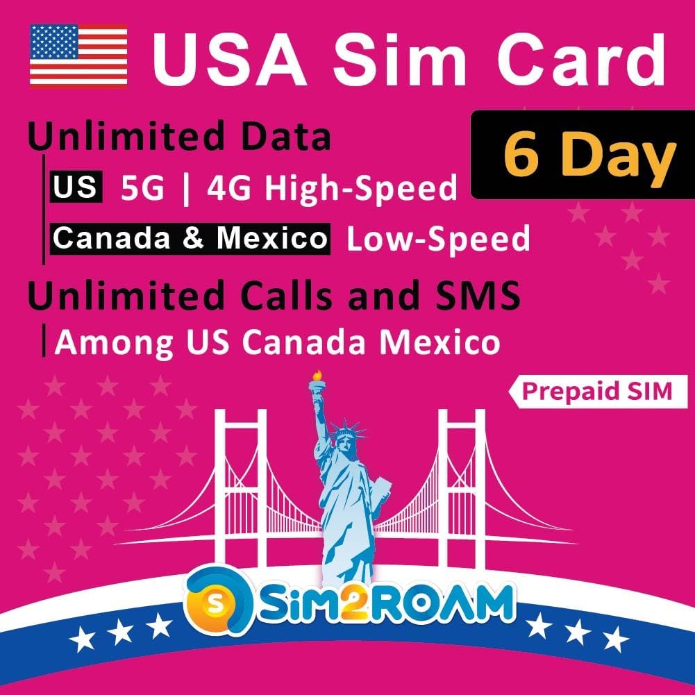 USA Prepaid SIM Card (Use TMobile network)Unlimited 5G/4G