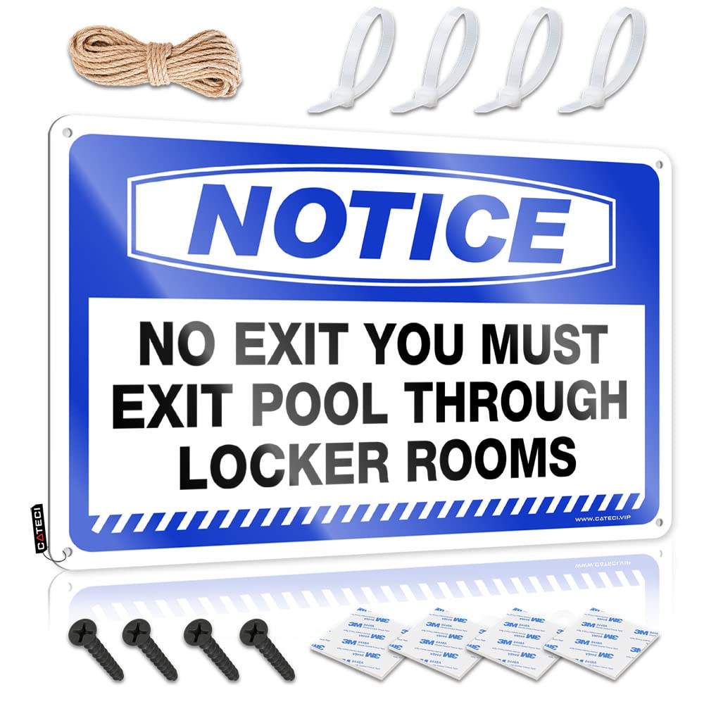 Boys Room Decor Teenager Notice No Exit You Must Pool Through Locker Rooms Tin Sign Funny Coffee Signs Tin Signs Camping Rules(30X40CM)