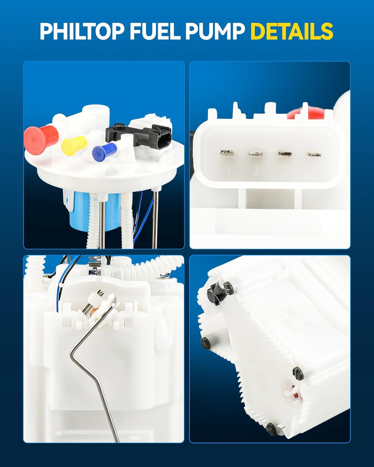 PHILTOP Electric Fuel Pump Assembly Fits for Chevrolet Silverado 3500 HD and GMC Sierra 3500 HD 2011-2014 V8 6.0L, FG2308