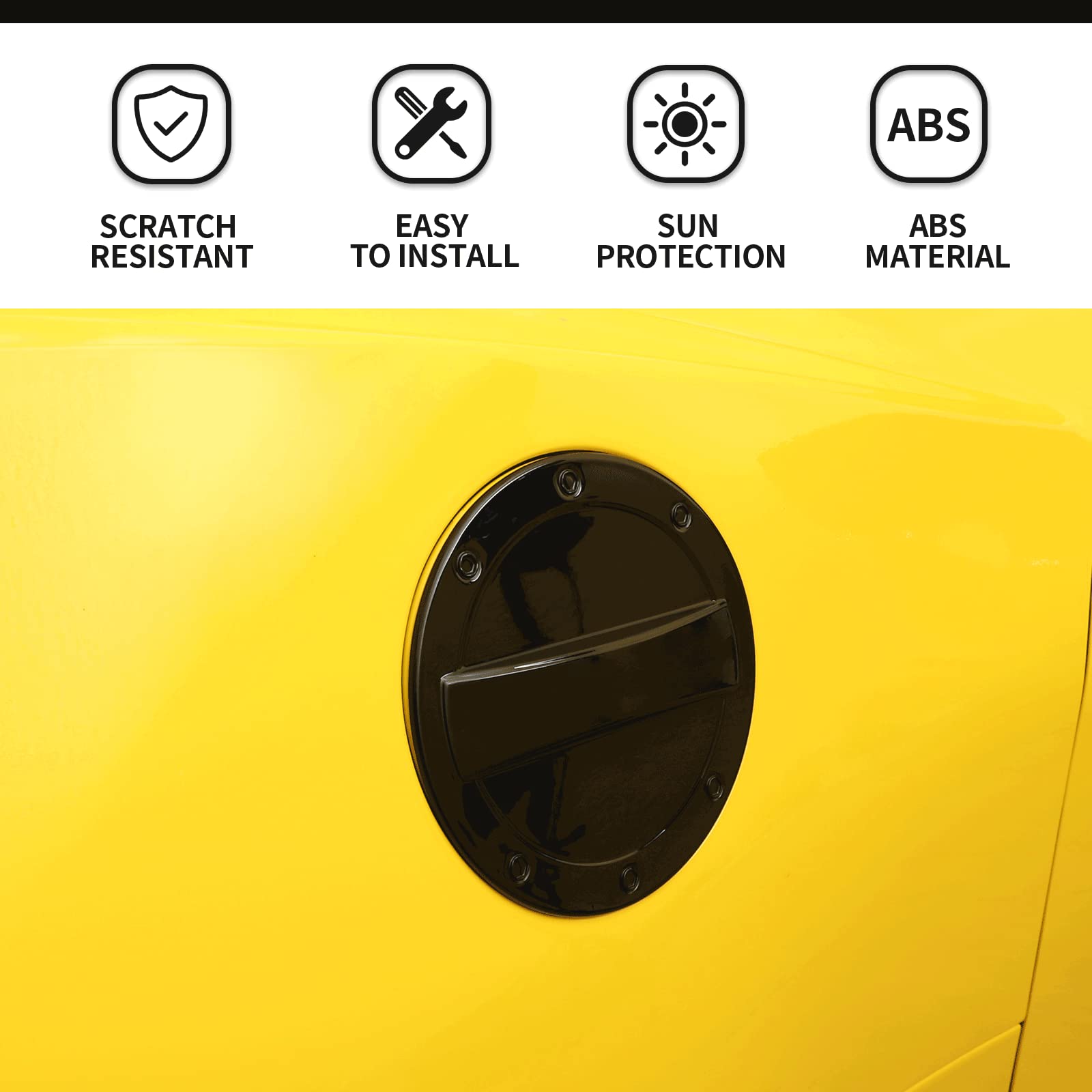 Hoolcar Tapa de gasolina para puerta de llenado de combustible para Chevrolet Camaro 2017-2022, color negro