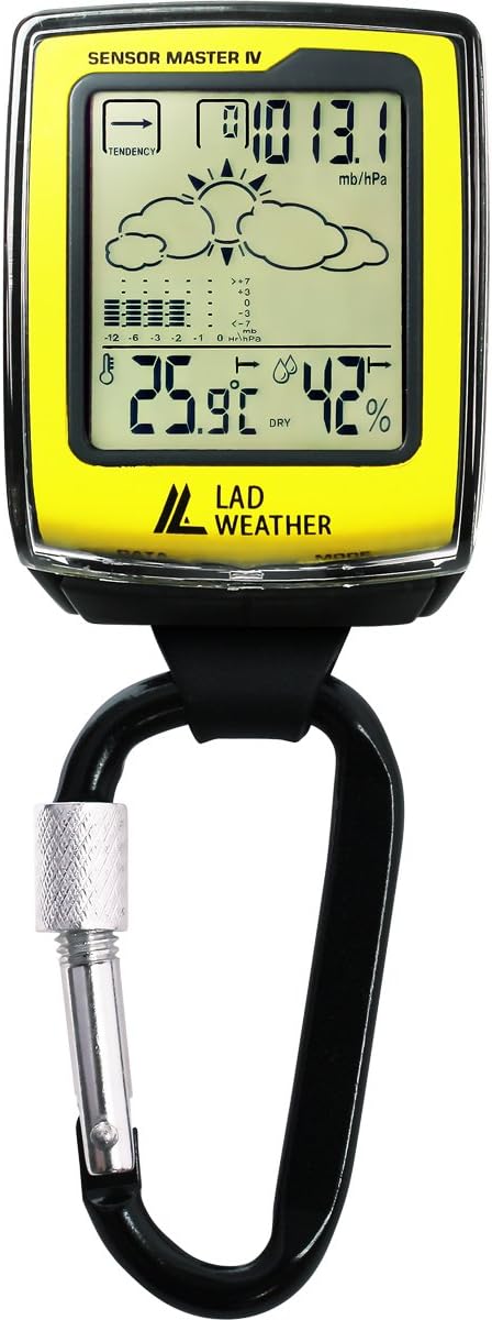 LAD WEATHER Altimeter Barometer Compass Weather Monitor Outdoor Hiking Camping Climbing Sports (Yellow)